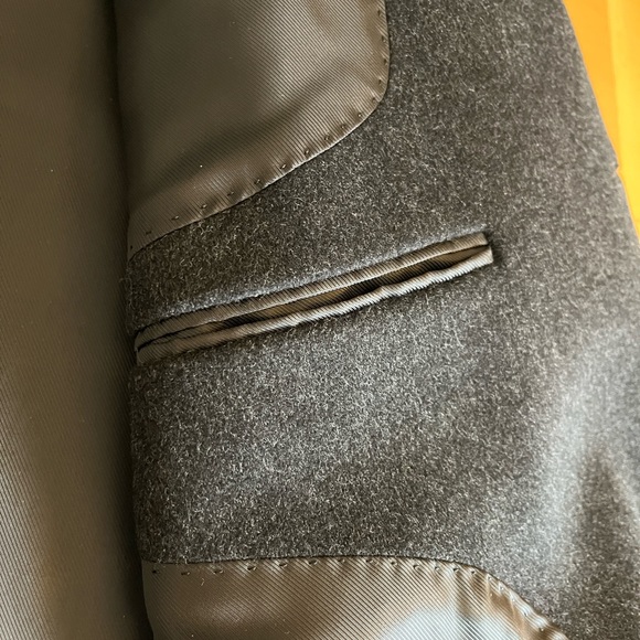 CALVIN KLEIN Men's Cashmere Wool Blend Overcoat 42 R *MINT* Charcoal Gray Coat - Picture 9 of 16